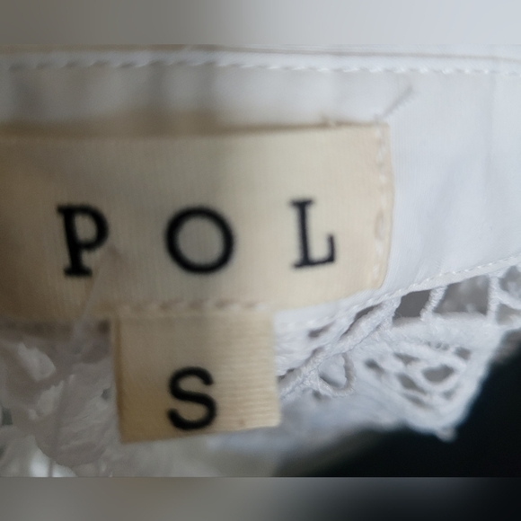 POL Upper Lace Detailed White Blouse. NWOT. SZ S - Picture 5 of 6